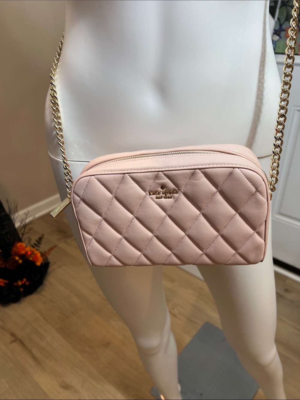 kate spade Quilted Light Pink Chain Crossbody